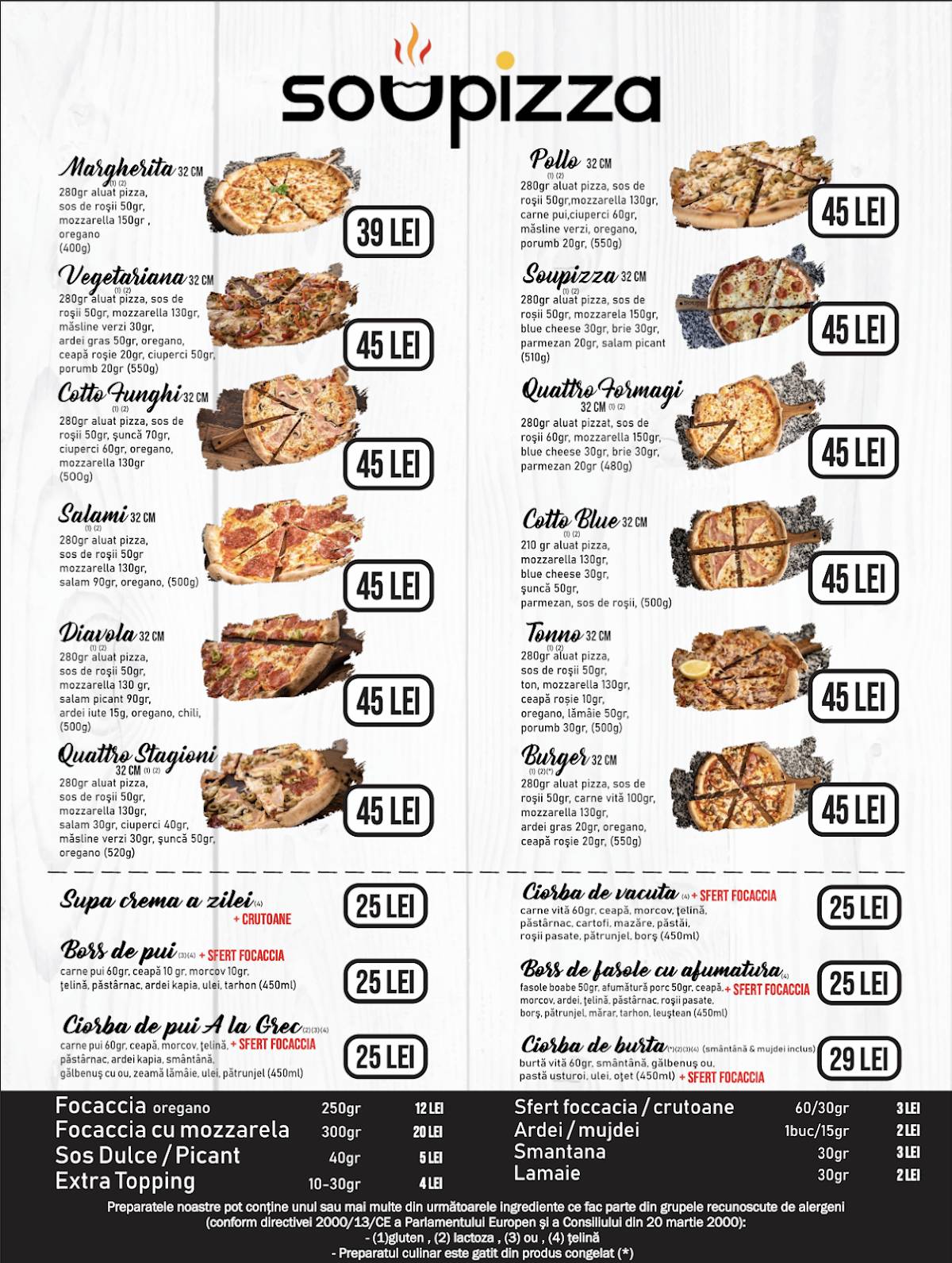 Menu de Soupizza Old Town Constanța