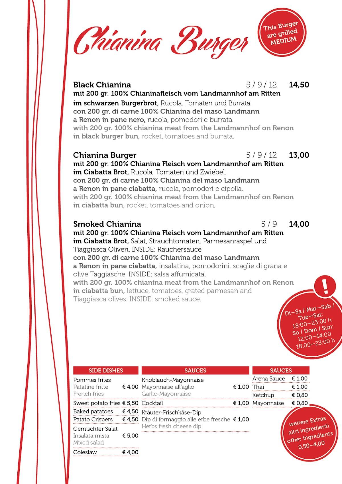 Menu di Sport's Arena 