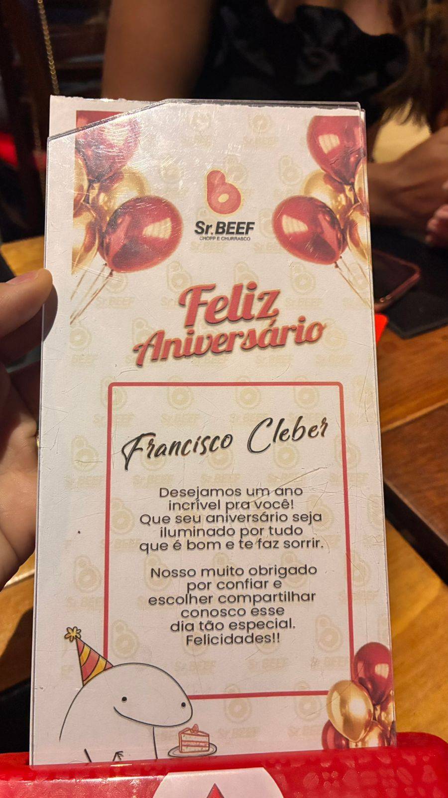 Sr. Beef Chopp e Churrasco cardápio