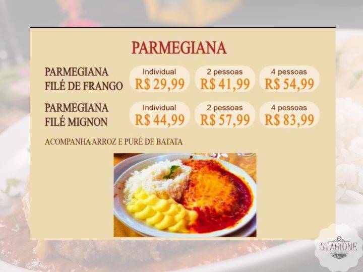 Stagione Pizzaria cardápio