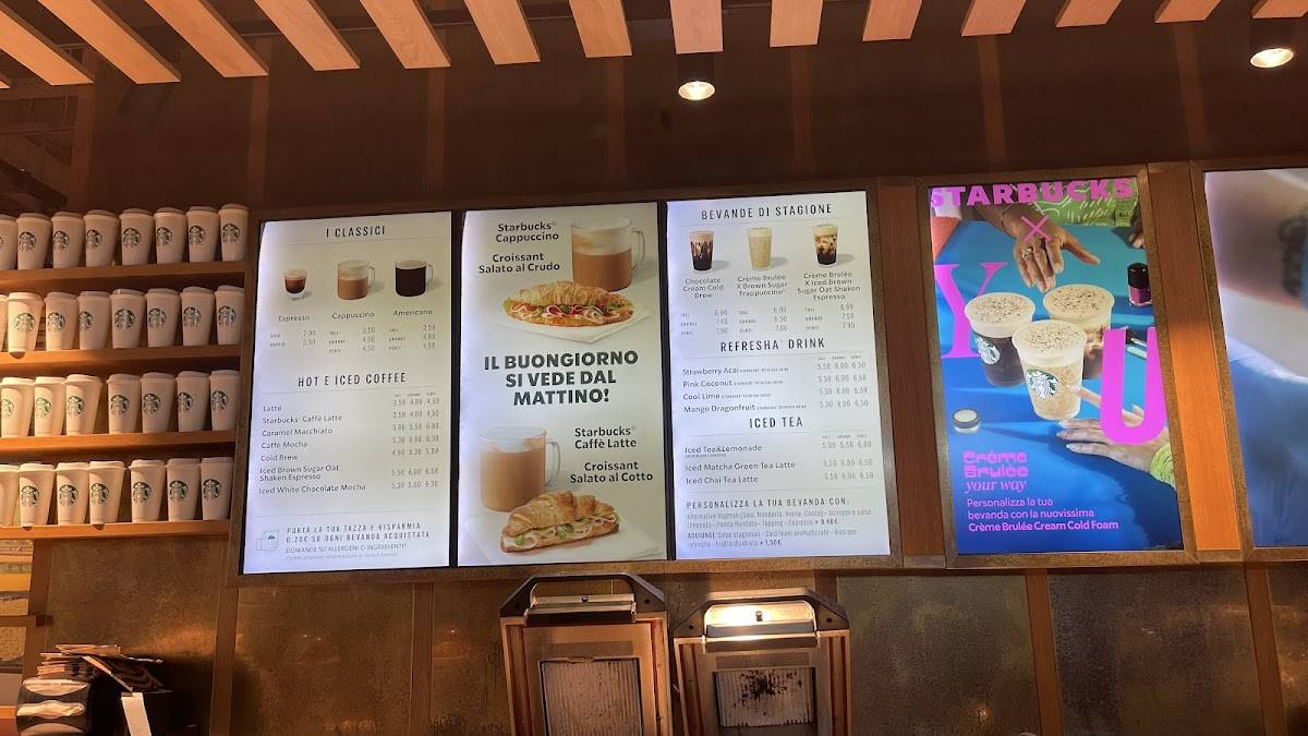 Menu de Starbucks - Milano Malpensa T1