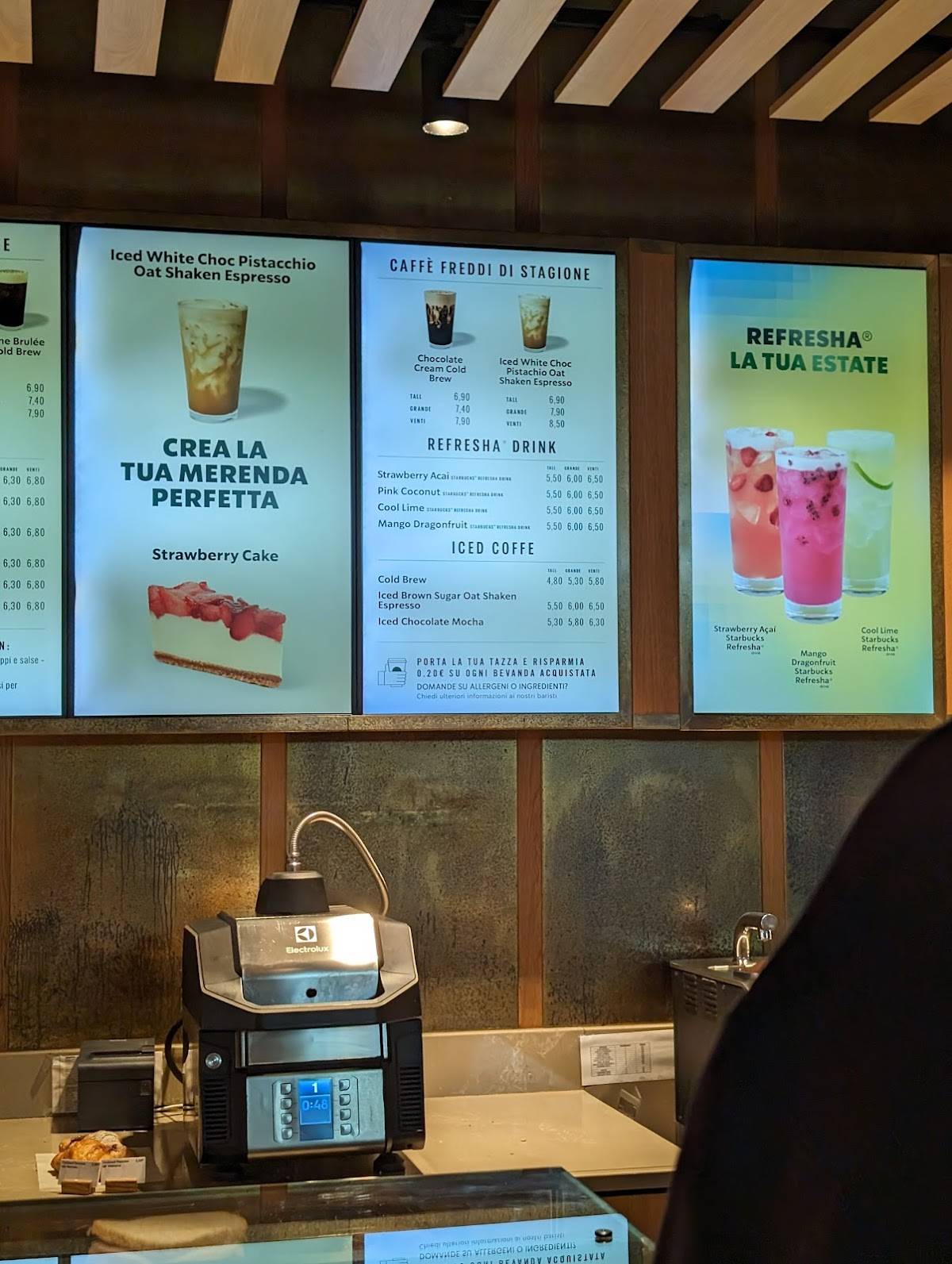 Menu de Starbucks - Milano Malpensa T1