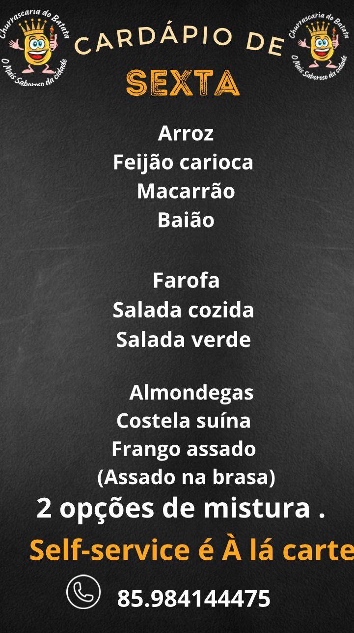 Churrascaria do Batata cardápio