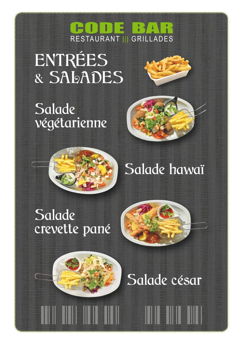 Menu de Code Bar- kebab pizza & Lausanne gare