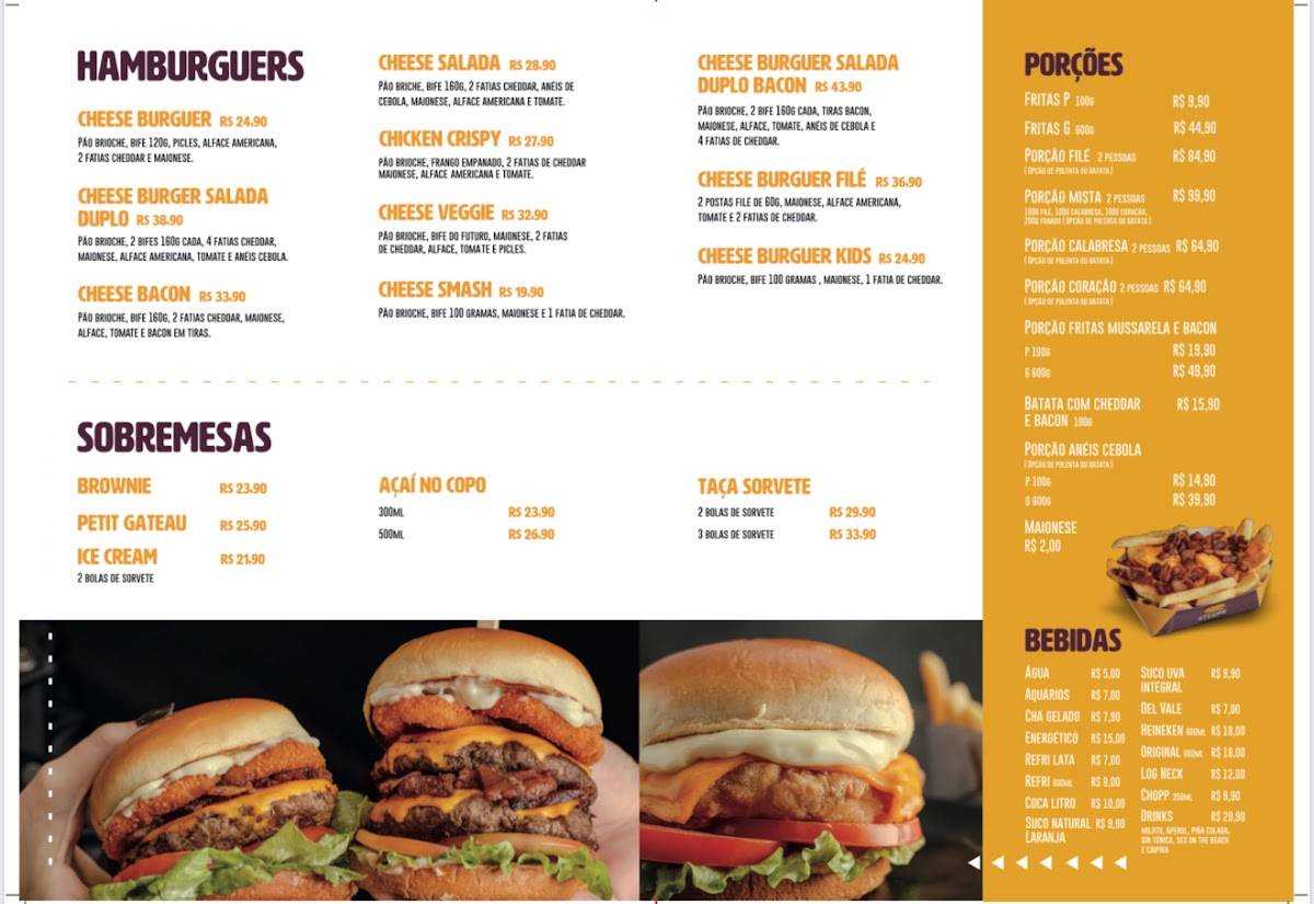 Steers Hamburgueria cardápio
