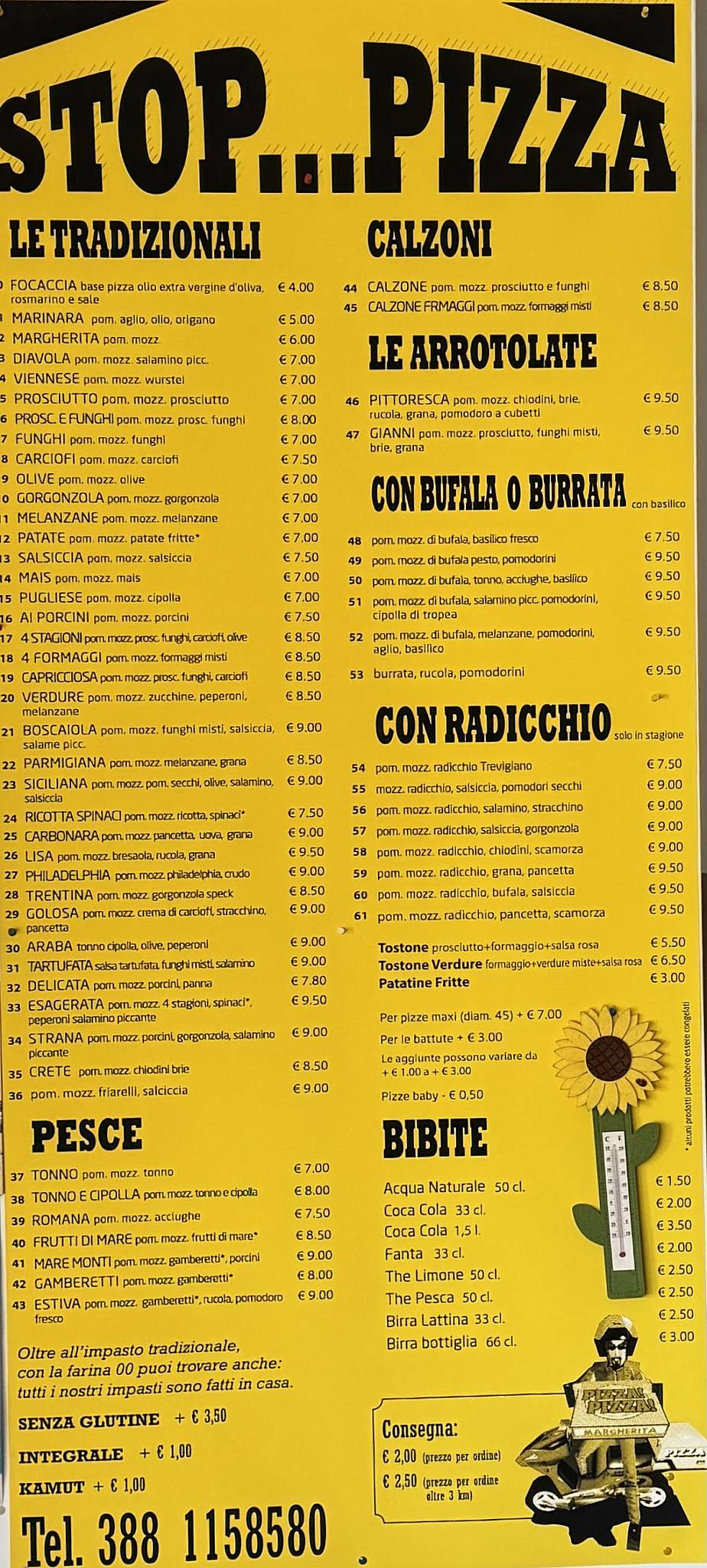 Menu di Stop Pizza 