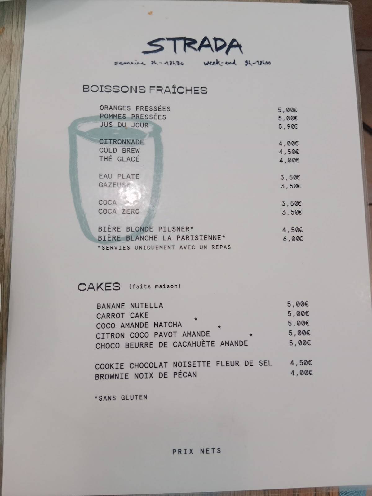 Menu de Strada Café