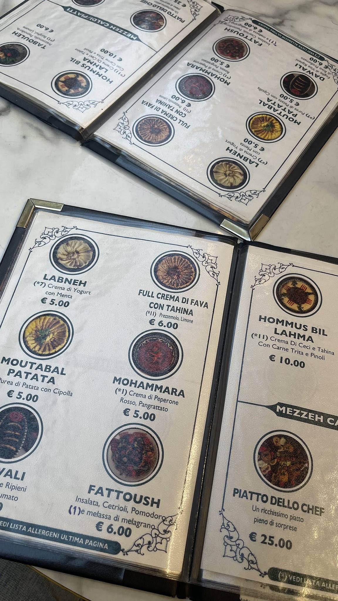 Menu di Street food Betlemme 