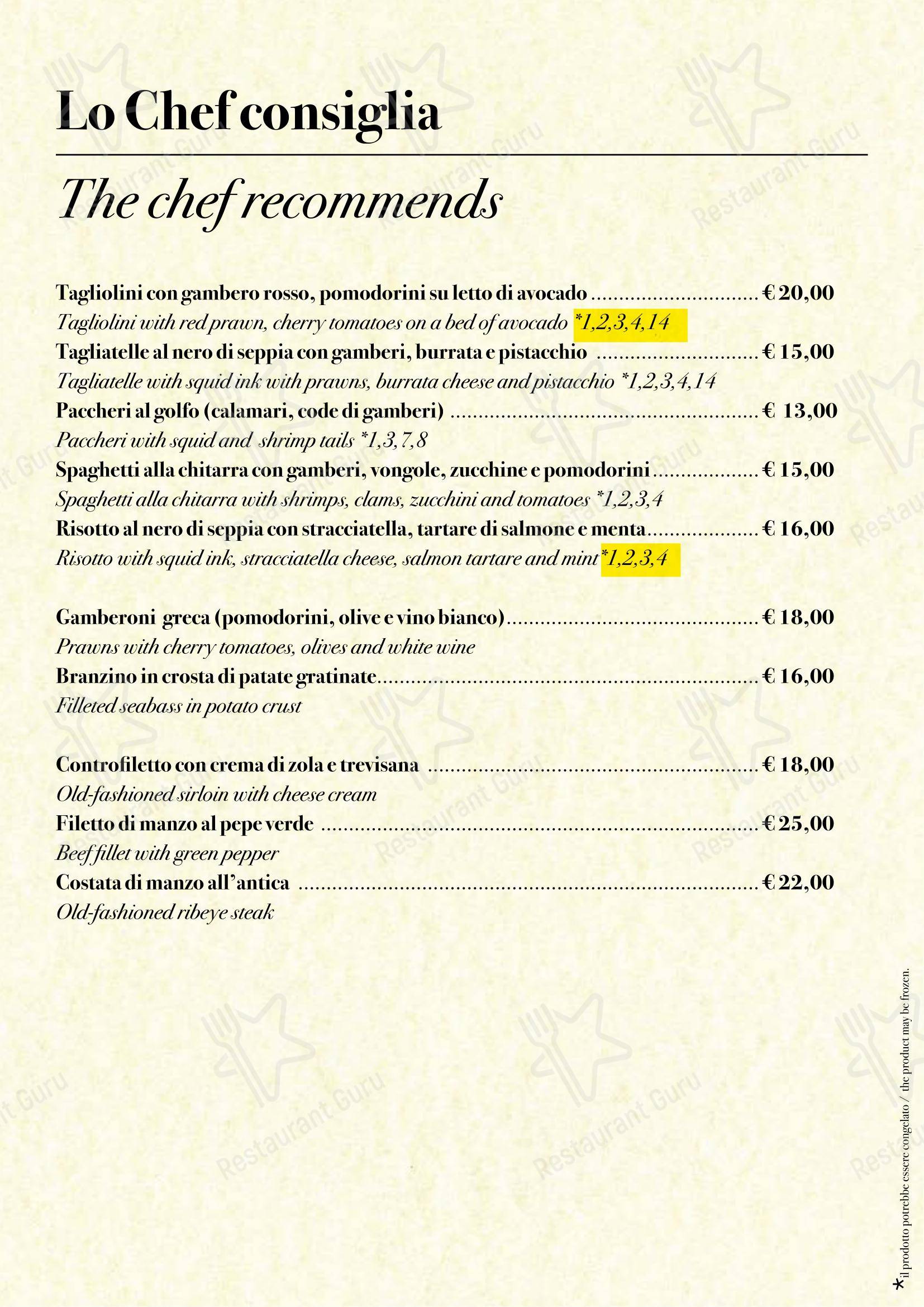 Menu per Strippoli Milano in Milano