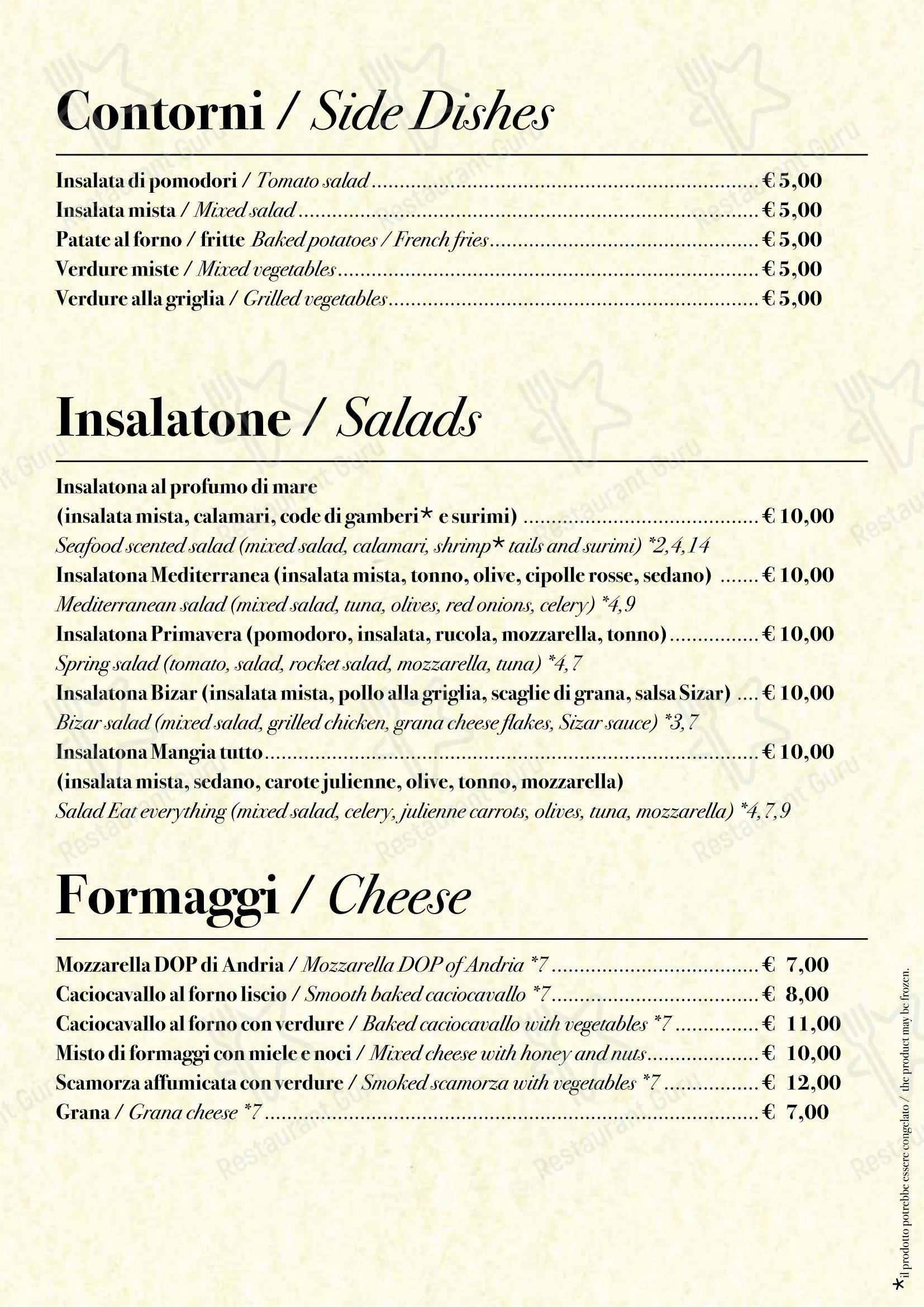 Menu per Strippoli Milano pizzeria
