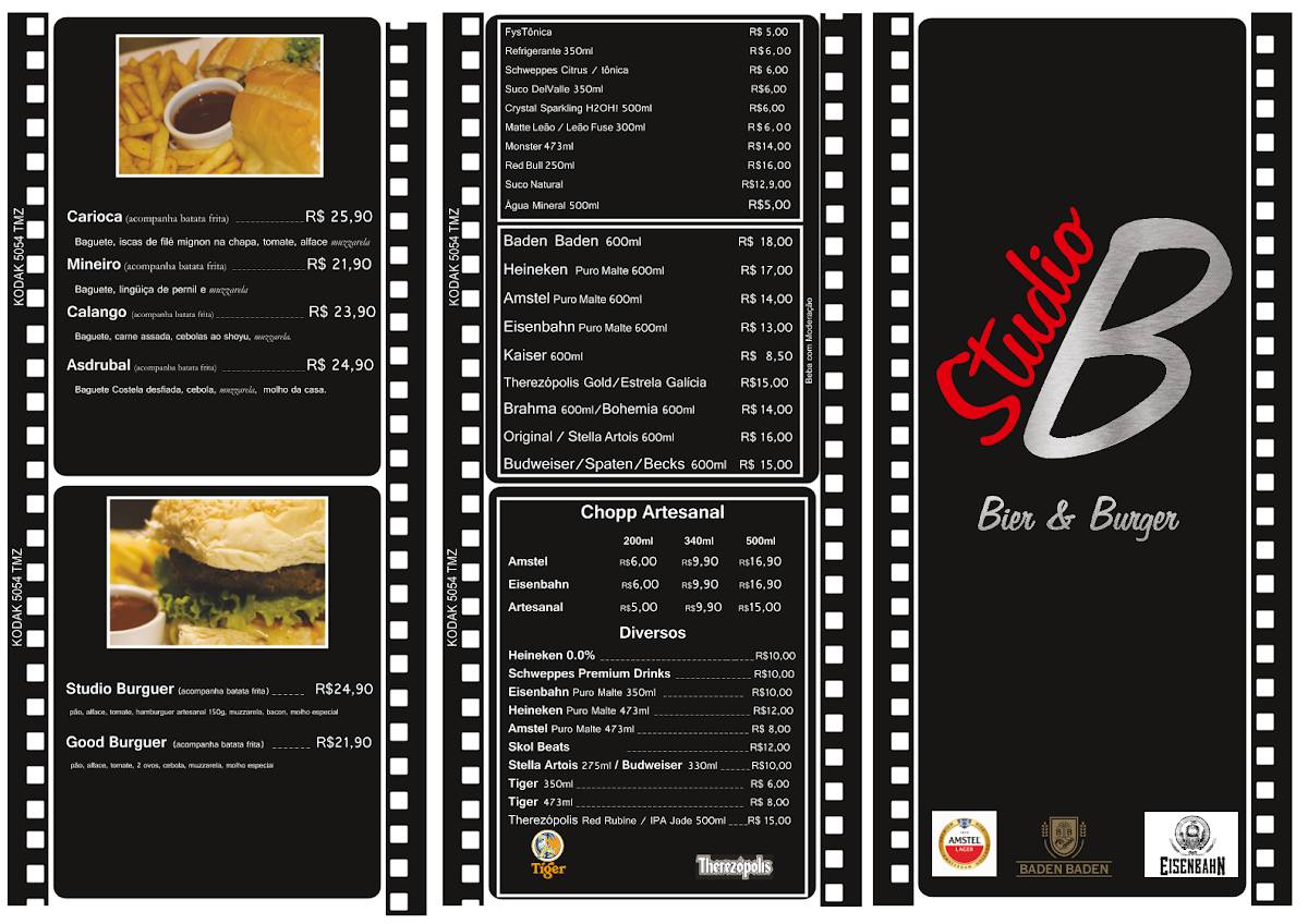 Studio B Bar e Sanduicheria cardápio