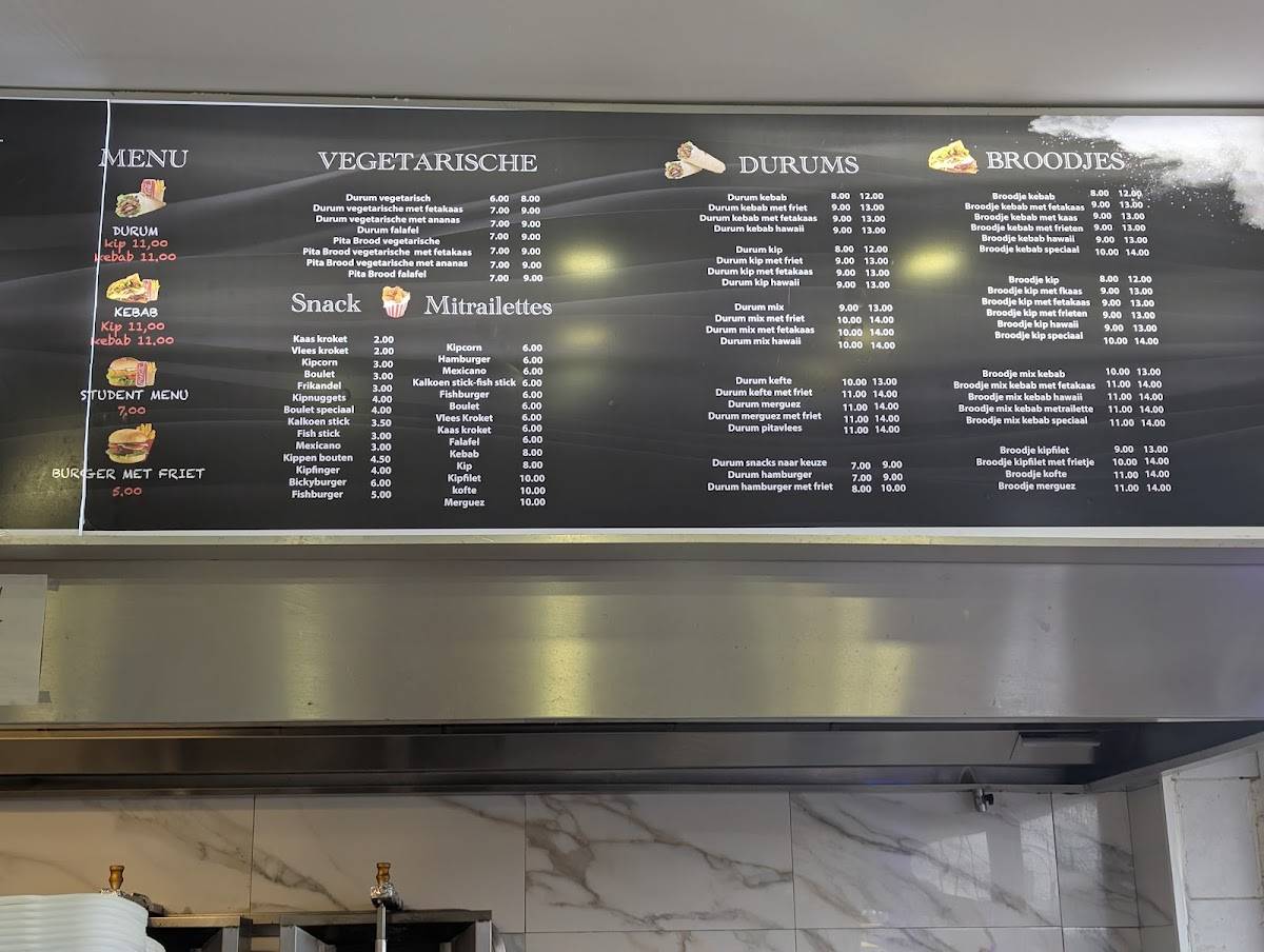 Menu de Sultan Kebab
