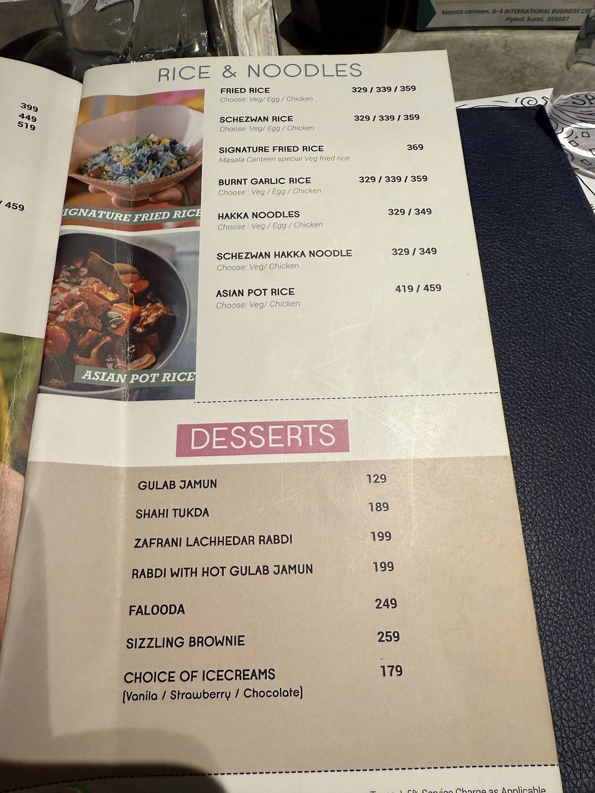Masala Canteen menu