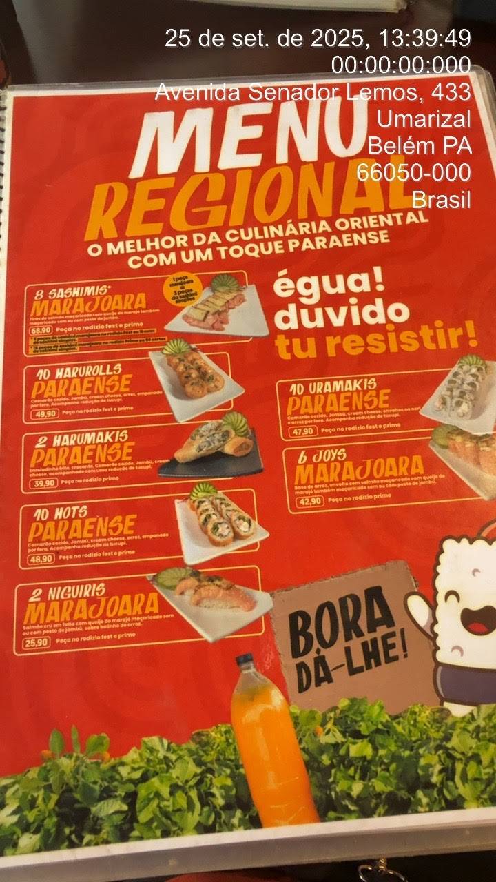 Sushi Boulevard Unidade Senador Lemos cardápio