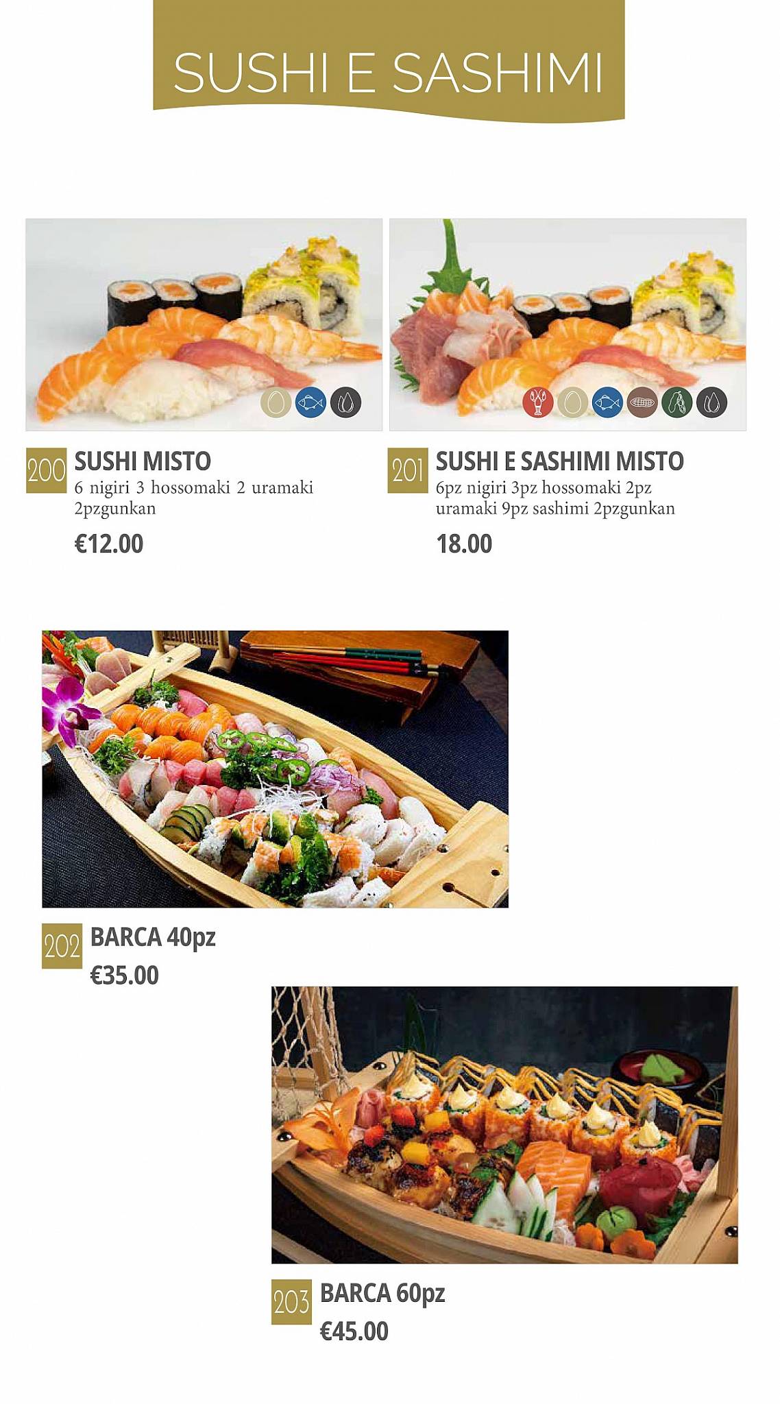 Menu di Sushi One Superior - Mantova 