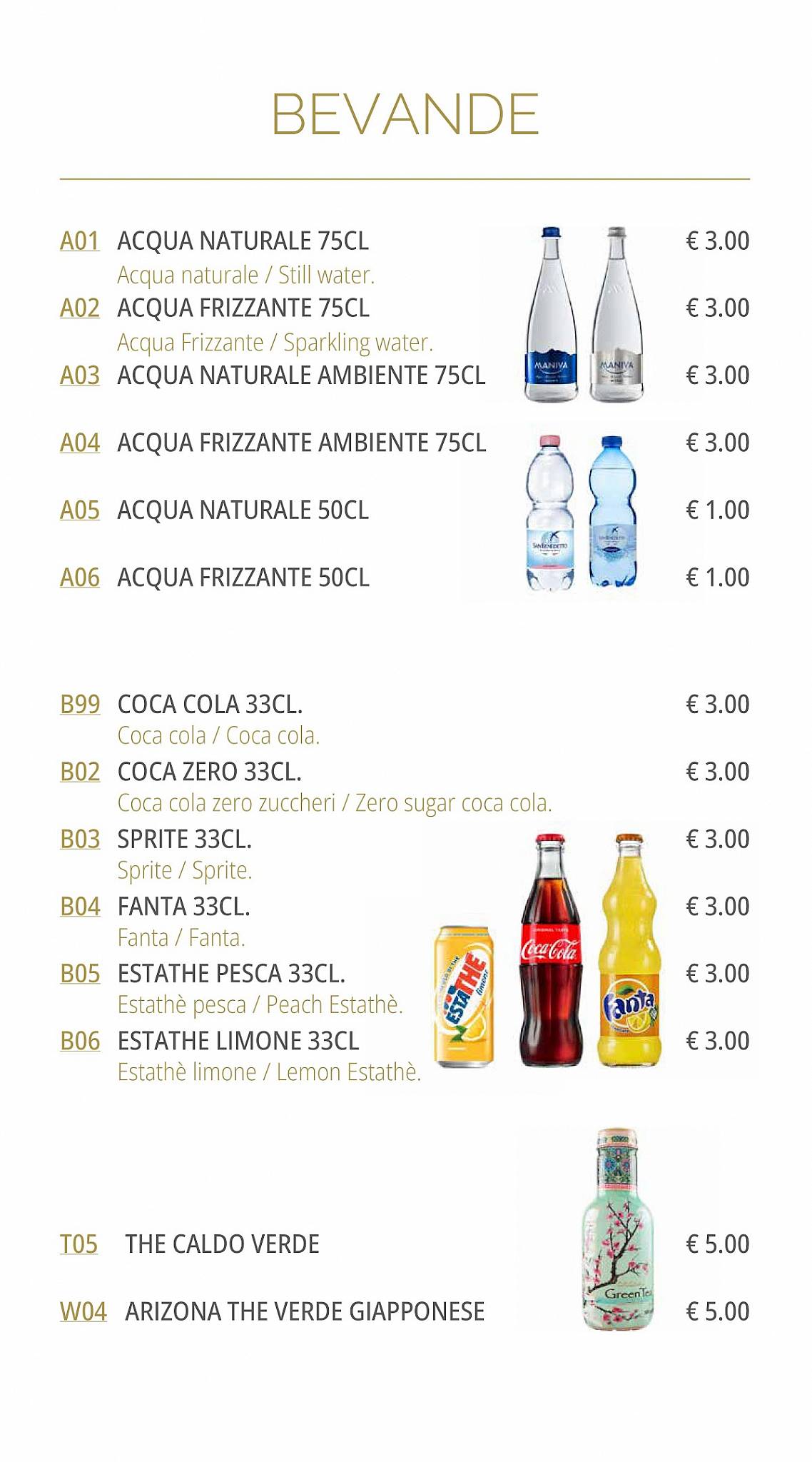 Menu di Sushi One Superior - Mantova 