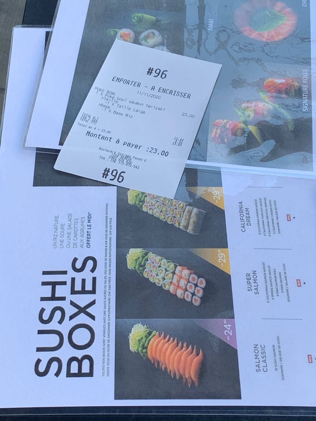 Menu di Sushi Shop Genève Vieux Collège 