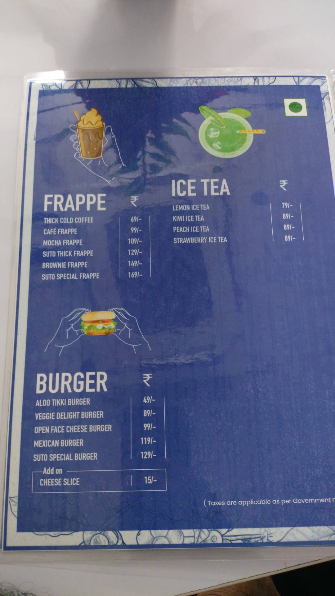 Suto Cafe menu