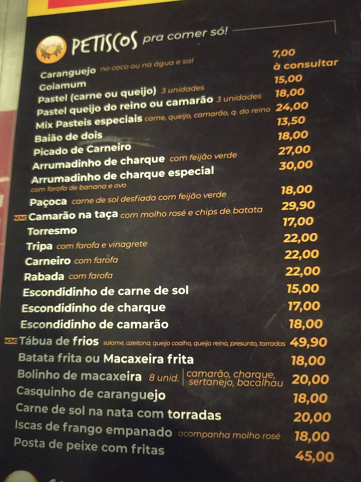 Suvaco Ponta Negra Ponta Negra cardápio