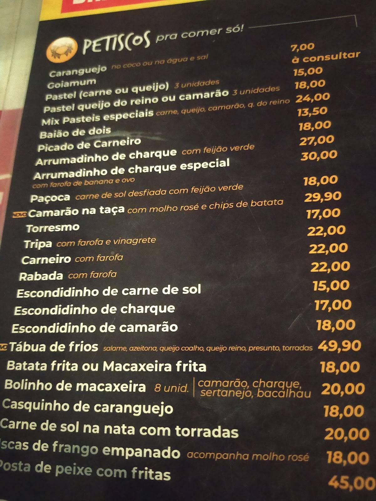 Suvaco Ponta Negra Ponta Negra cardápio