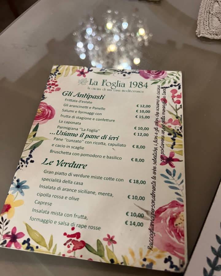 Menu di Trattoria La Foglia 