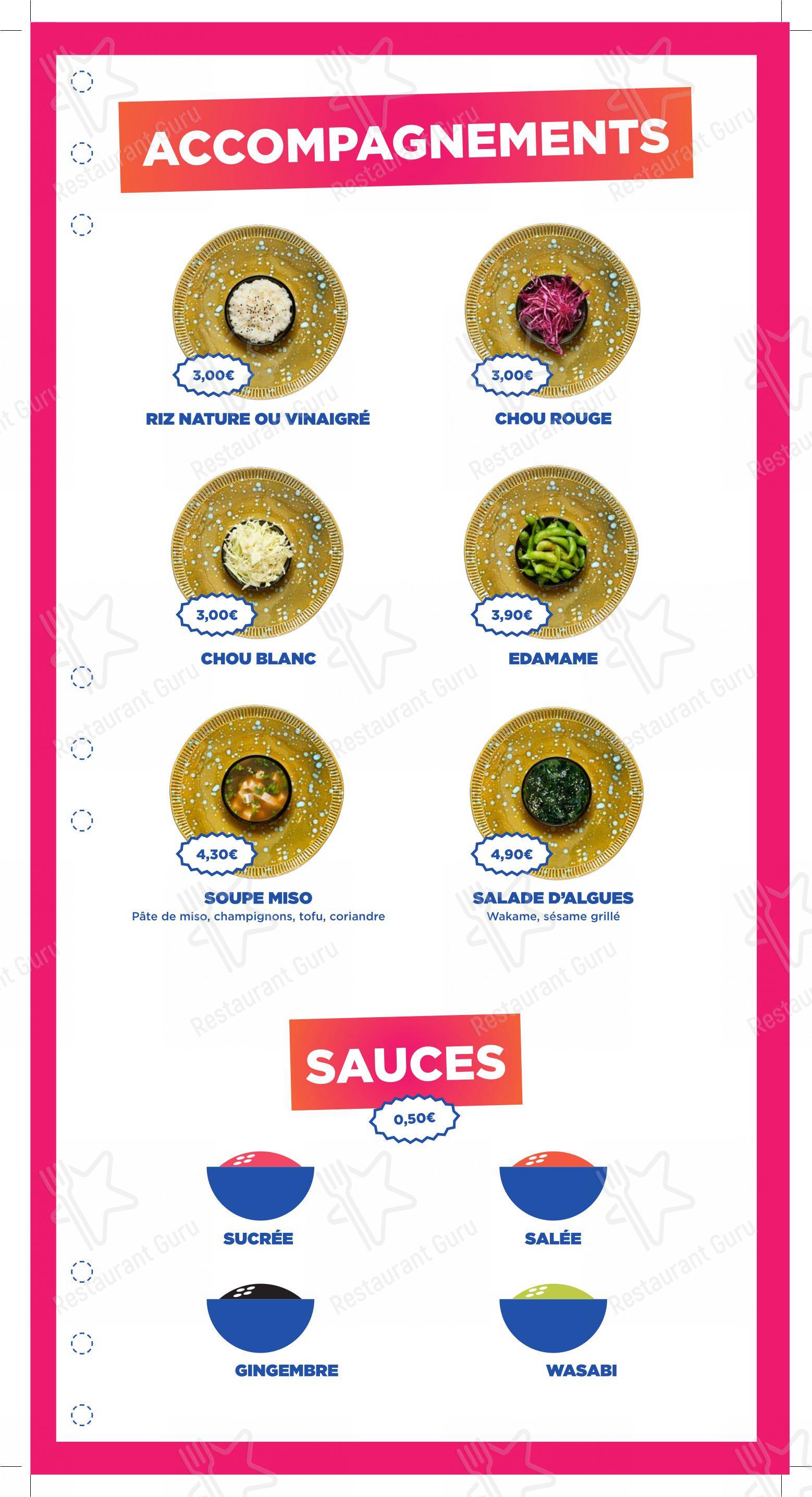 Menu pour TASTY RICE CLICHY - Menu