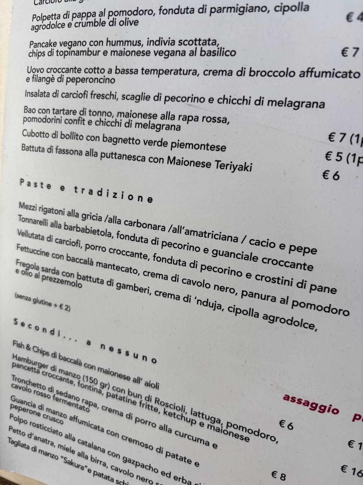 Menu di Tavola Bottiglieria con cucina 