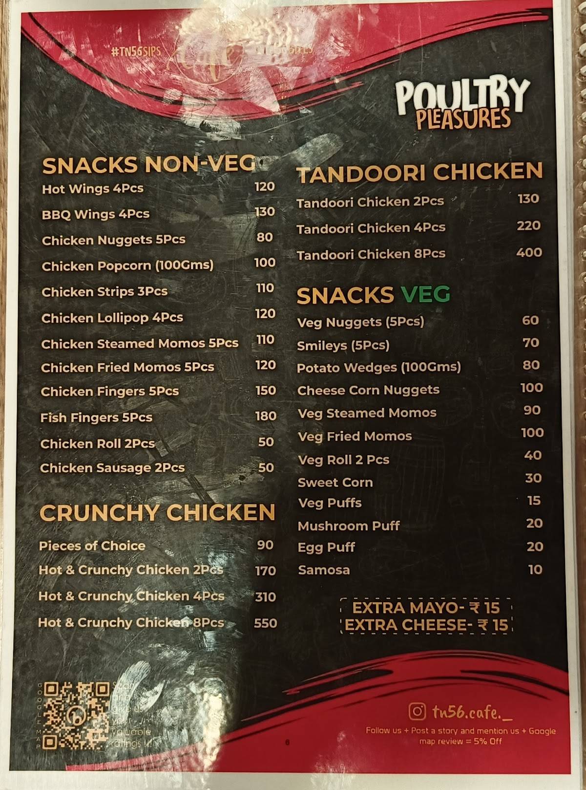 TN56 Cafe menu