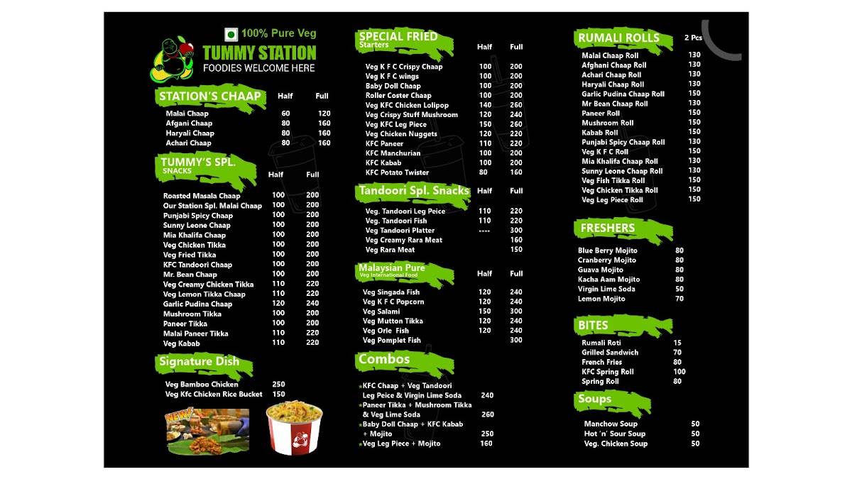TUMMY STATION menu