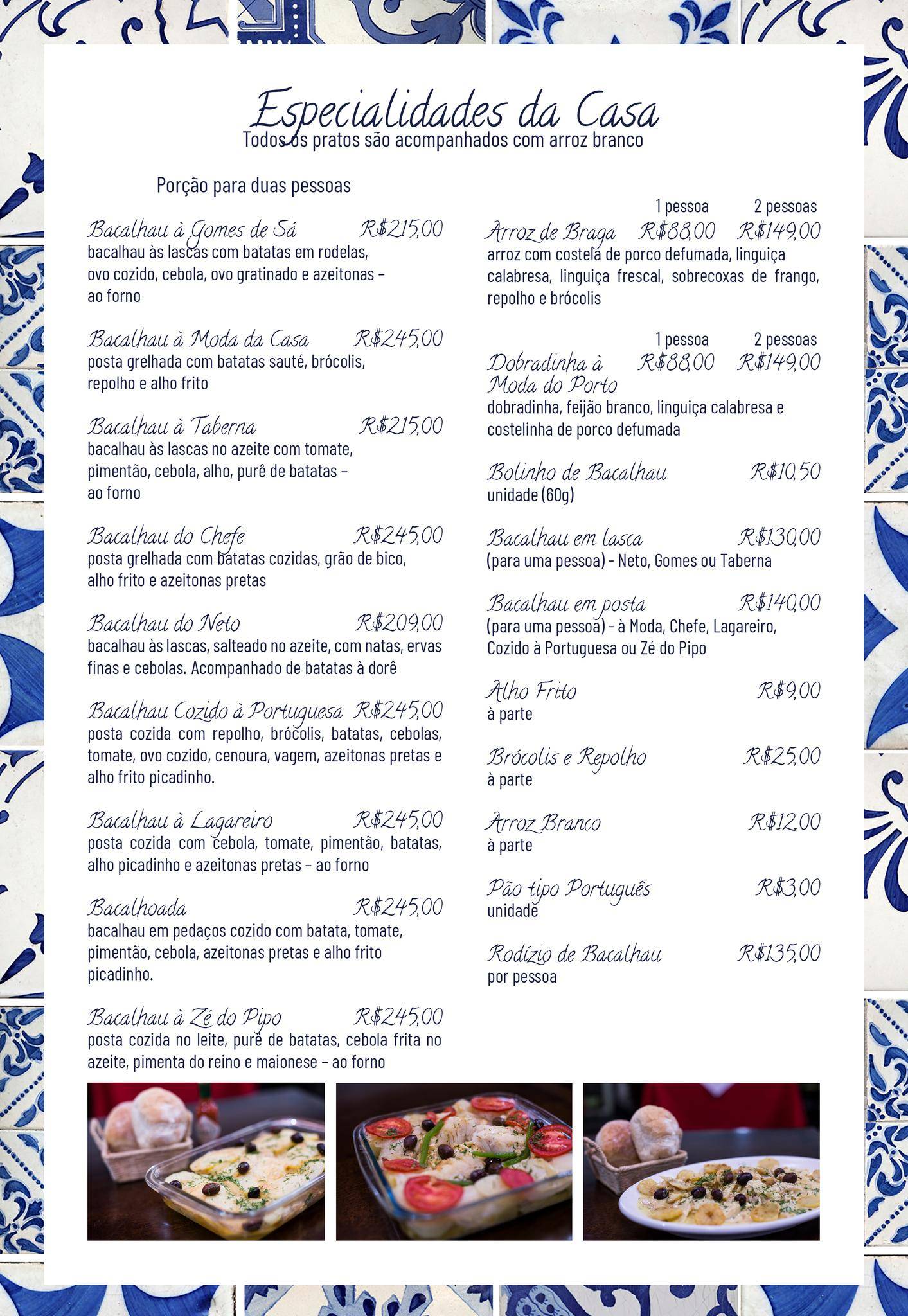 Taberna Portuguesa cardápio