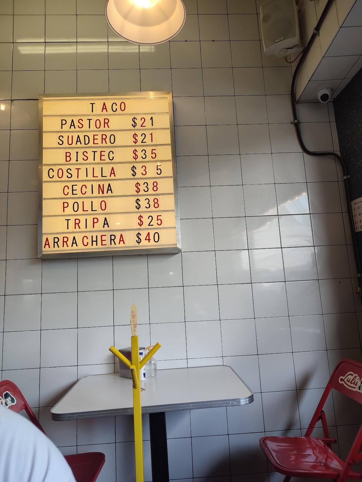 Carta del restaurante Tacos La Chula Revolución, Ciudad del México