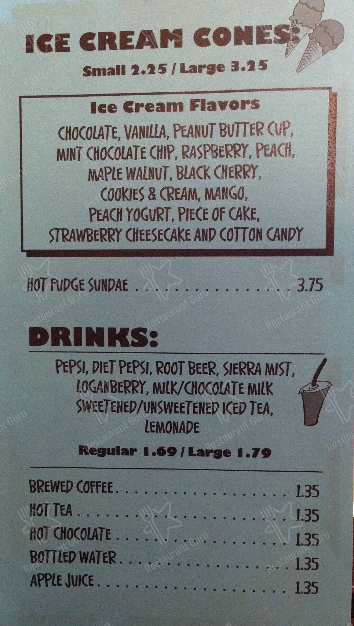 Menu at Taffy's Hot Dog Stand fast food, Orchard Park