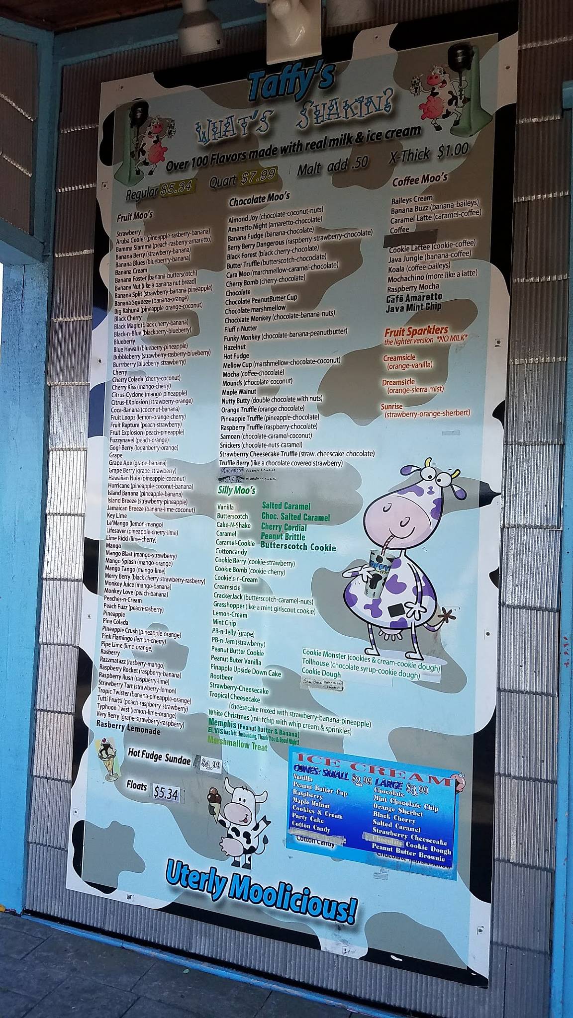 Menu at Taffy's Hot Dog Stand fast food, Orchard Park