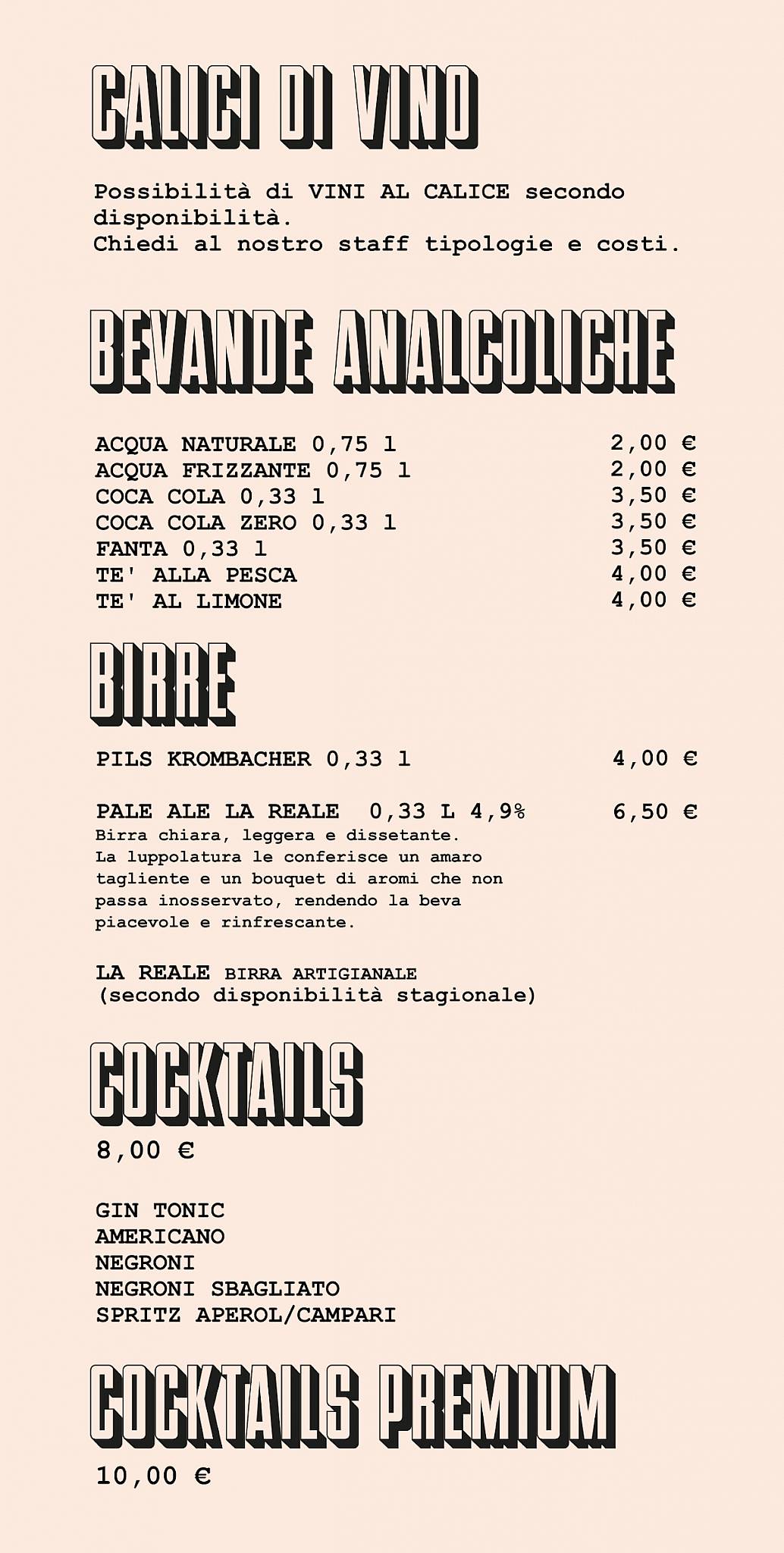 Menu di Taglieroteca 