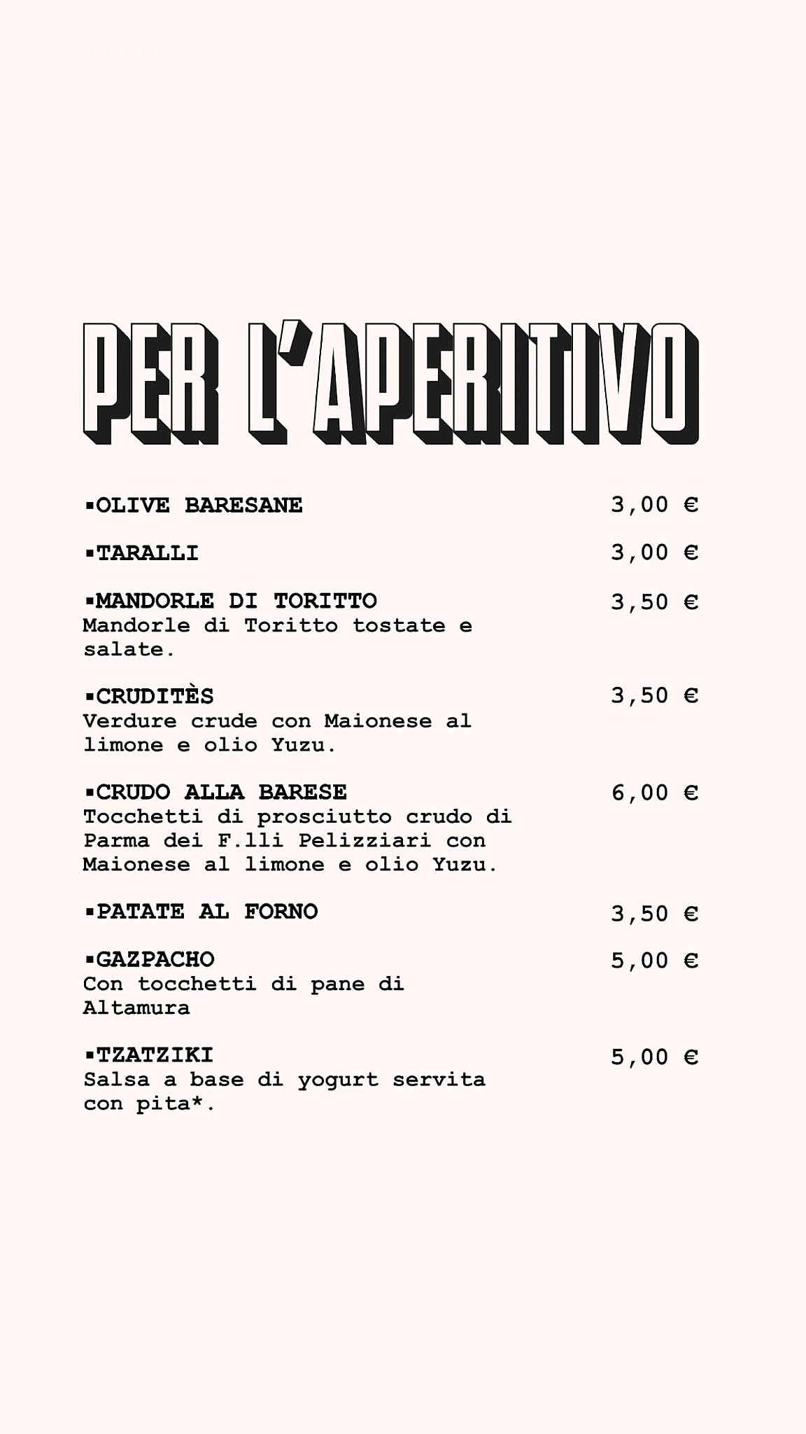 Menu di Taglieroteca 