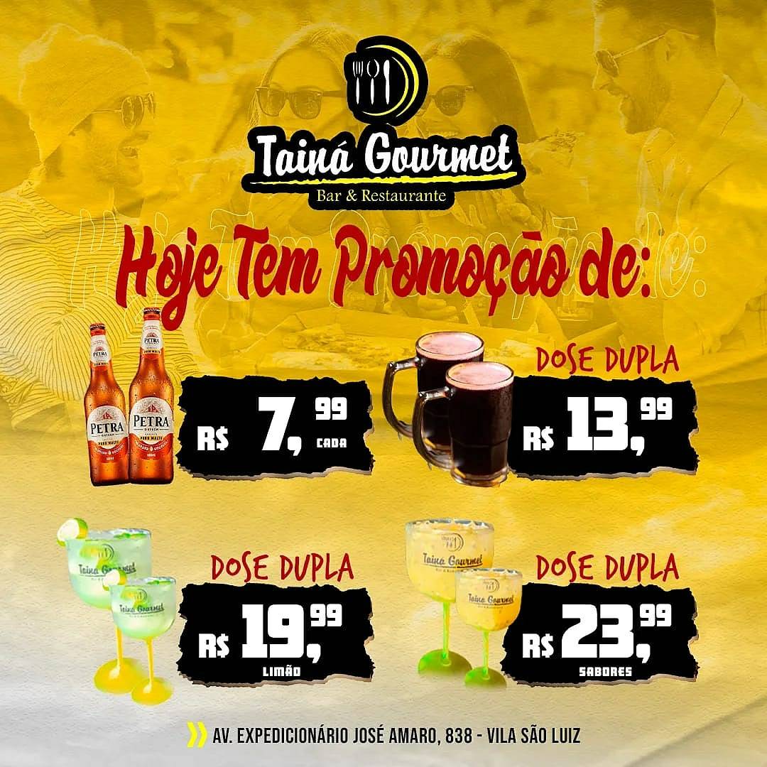 Tainá Gourmet cardápio