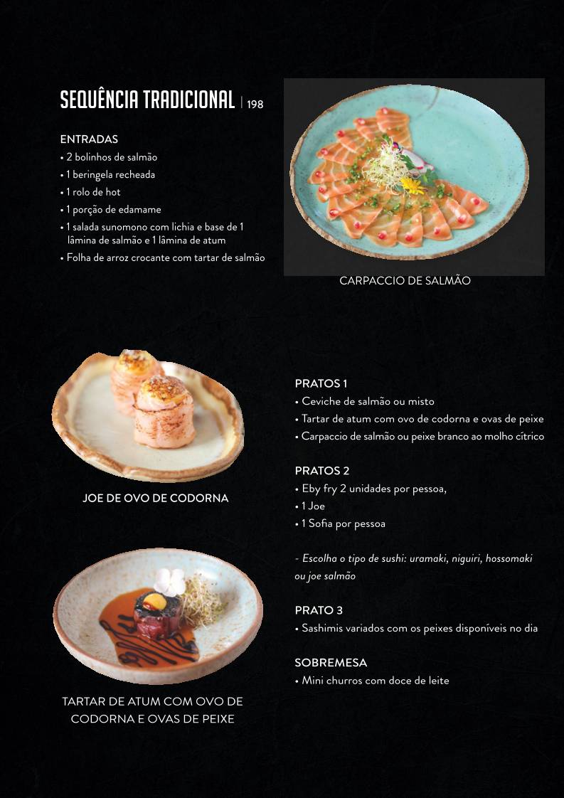 Takumi Culinária Japonesa cardápio