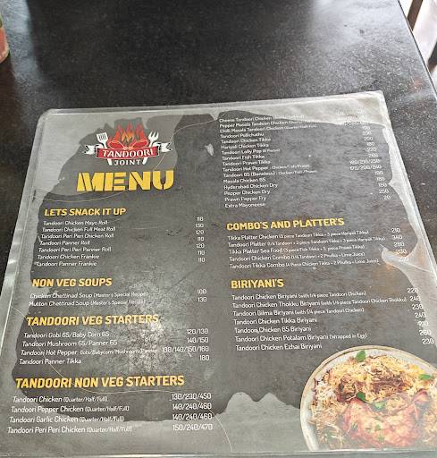 Tandoori Joint menu