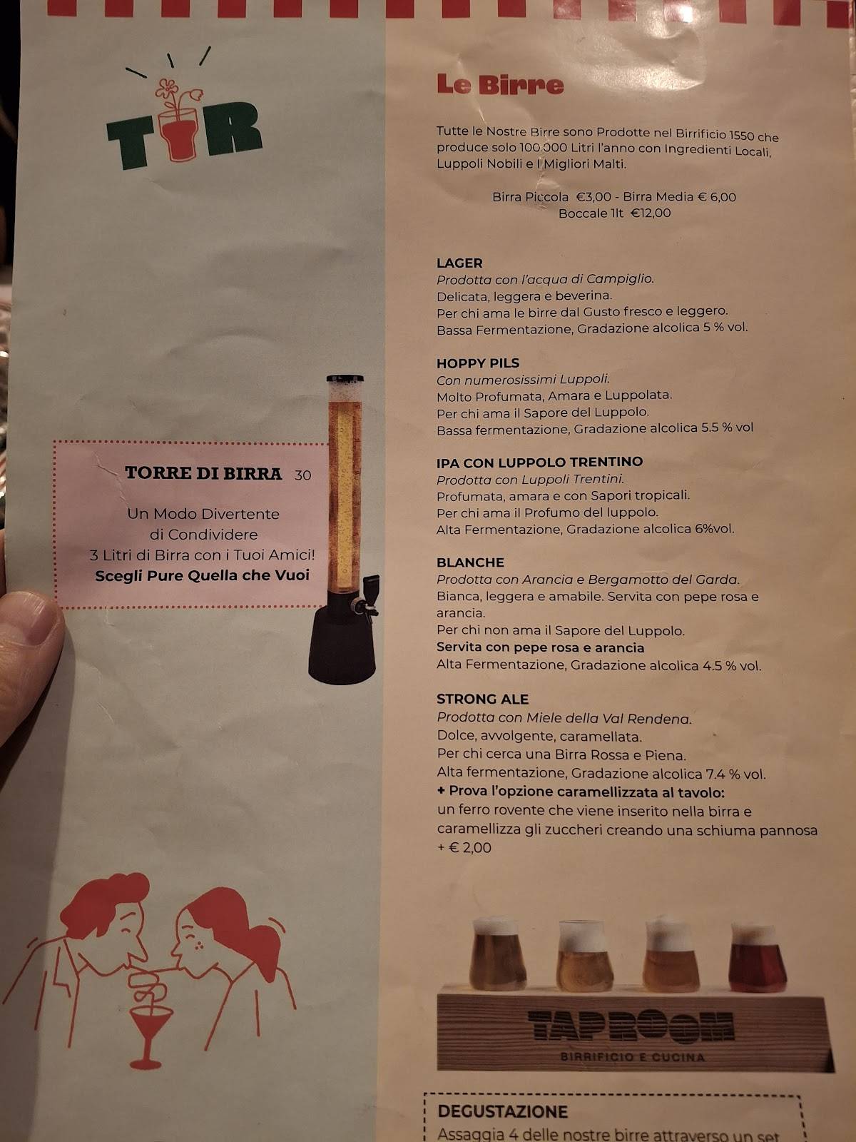 Menu di Taproom Riva del Garda 