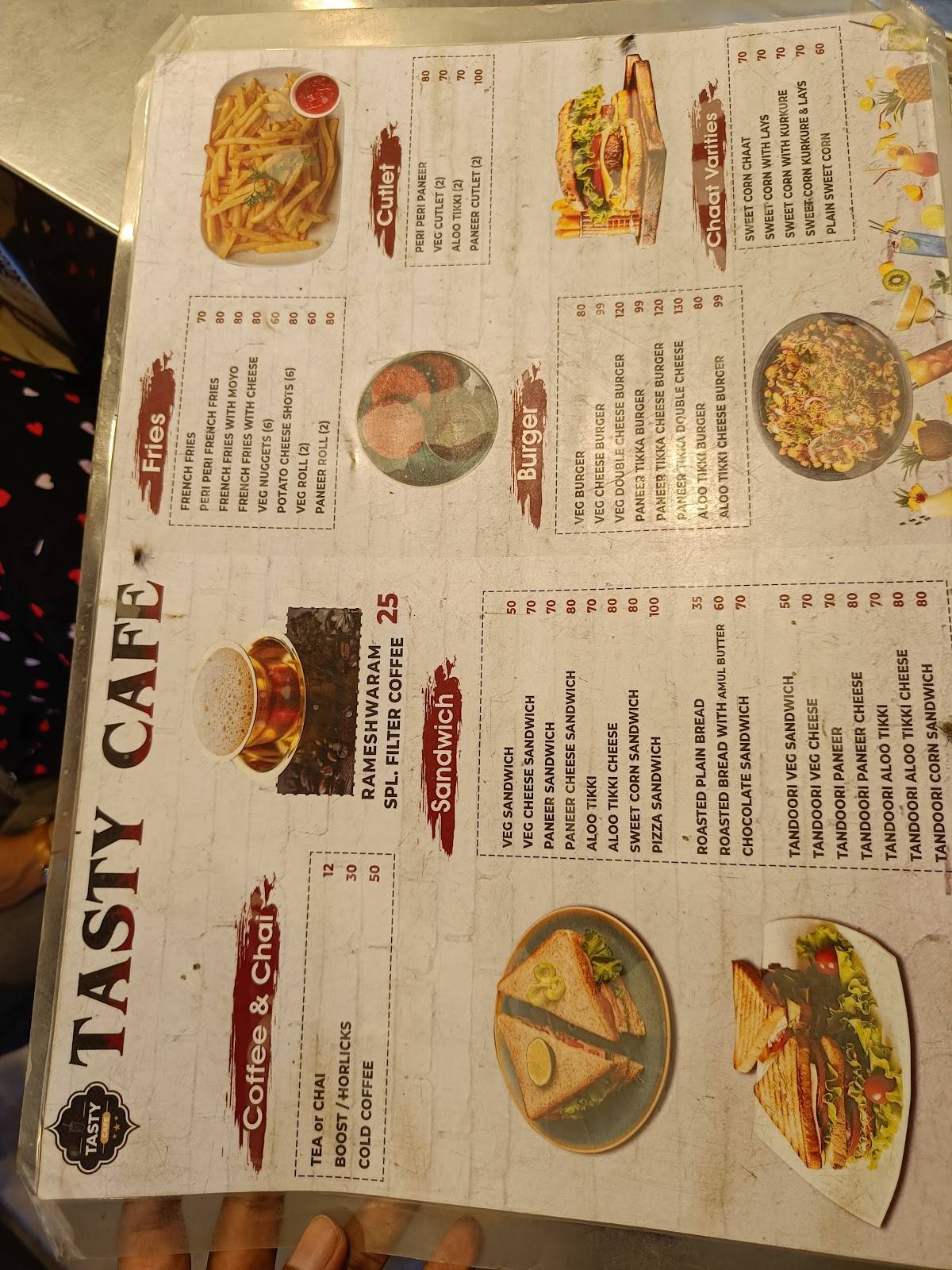 Tasty Cafe menu