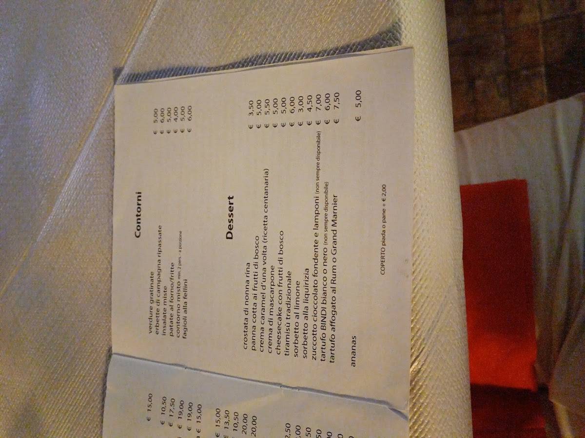Menu di Osteria Grotta Rossa 