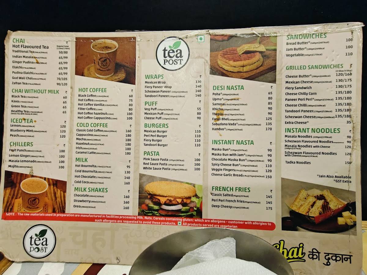 Tea Post menu