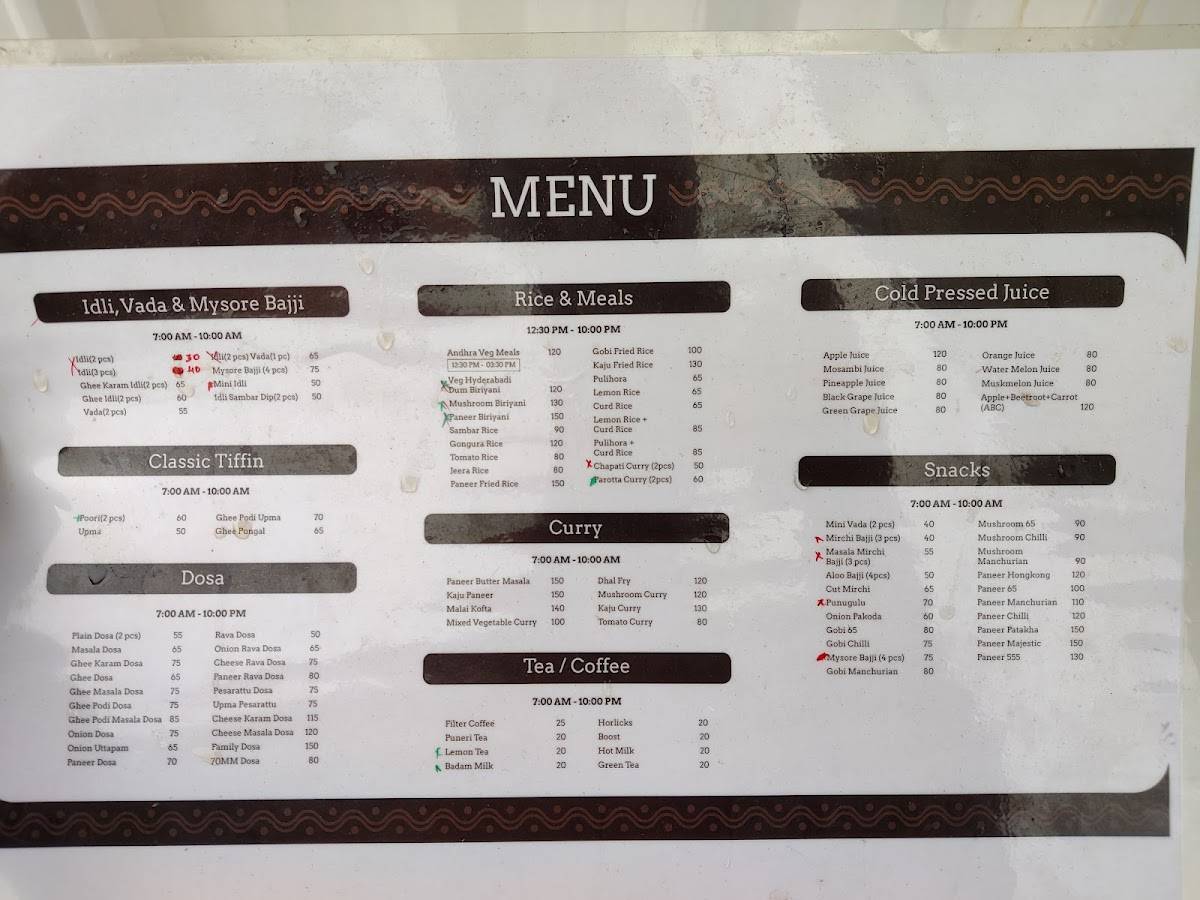 Teatotalers Cafe menu