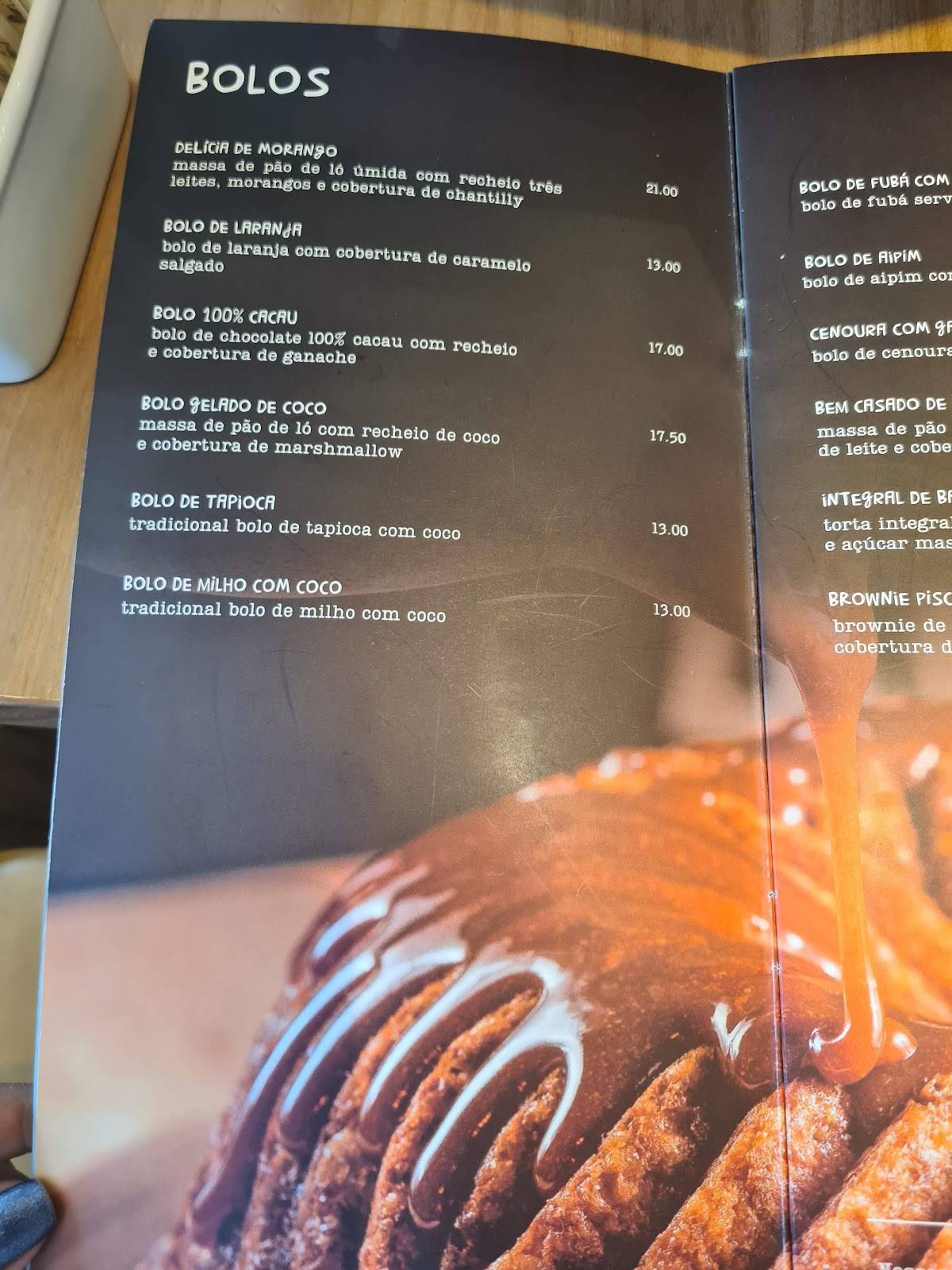 Tenro Café Américas cardápio