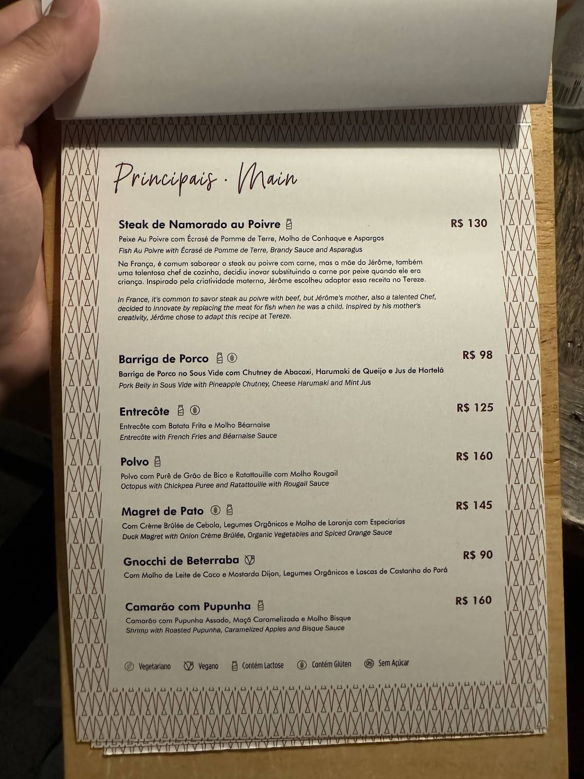 Restaurante Térèze cardápio