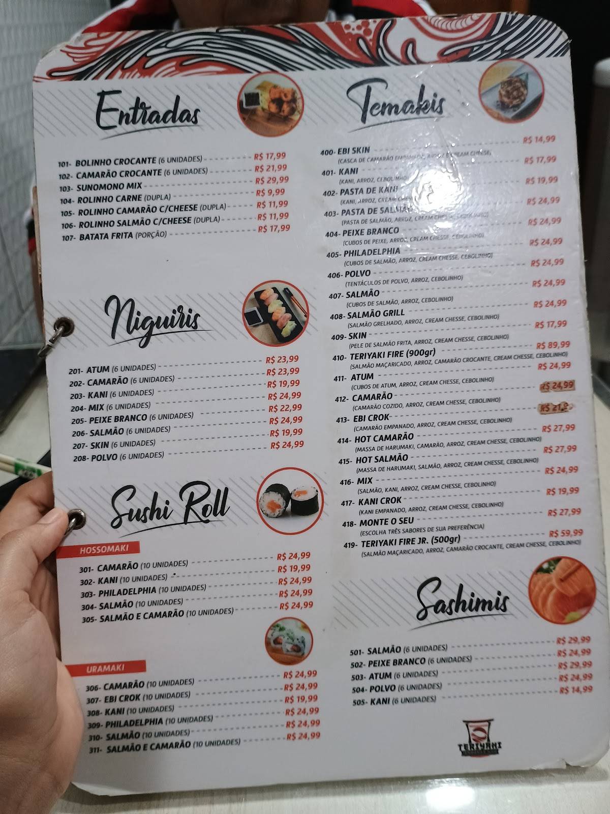 Teriyaki Temakeria e Sushi cardápio