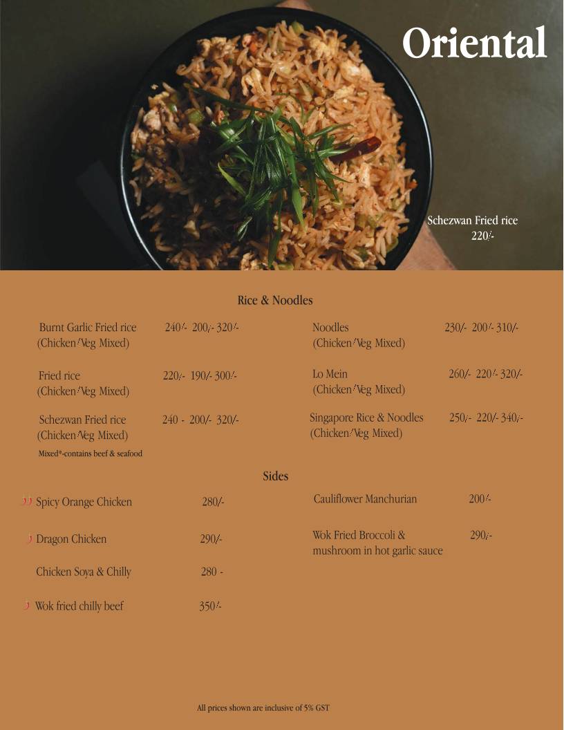 Teyla Restaurant menu
