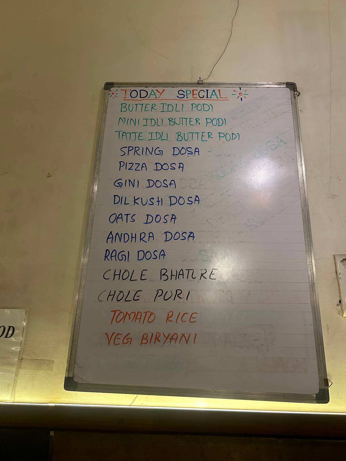 Thambbi Veg Restaurant menu