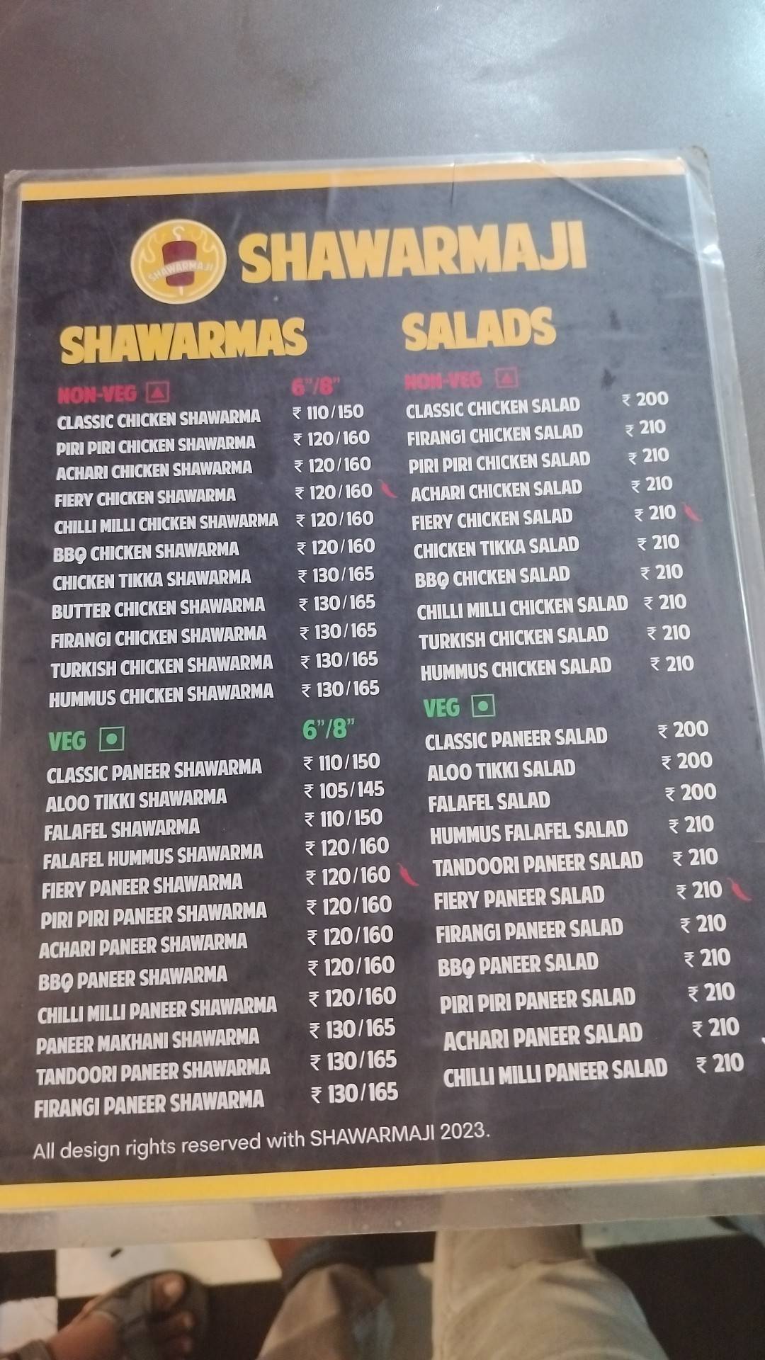 Shawarmaji menu