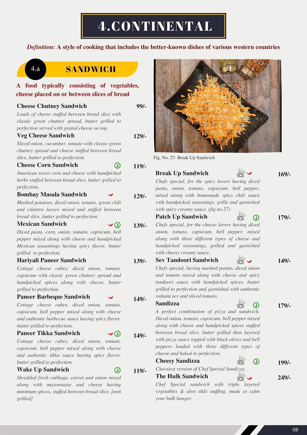 The 90s Café - Chapter 2 menu